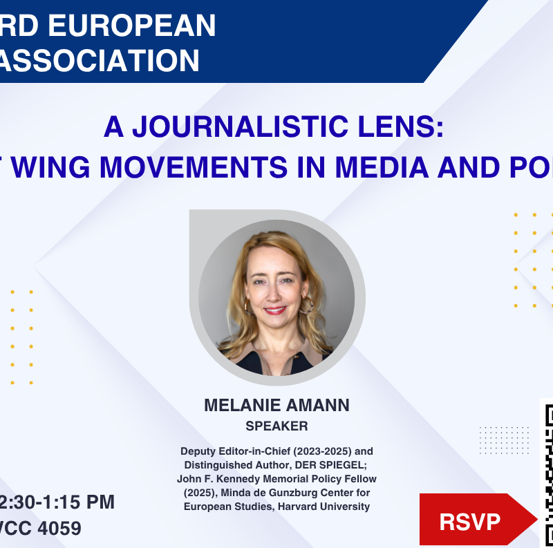 Event poster for A Journalistic Lens: Right Wing Movements in Media and Politics