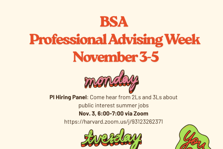 BSA Professional Advising Week Event Poster