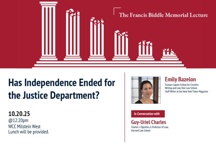 Event poster for Biddle Lecture 2025