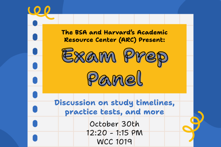 Exam Prep Panel event poster