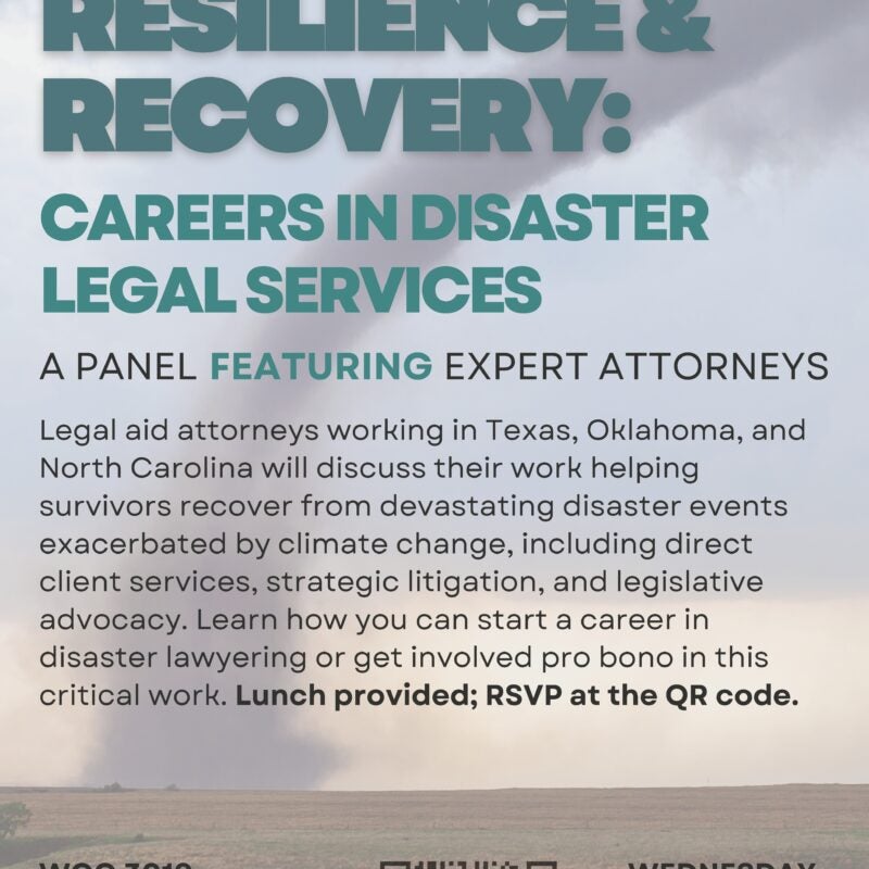 poster advertising event with image of tornado in the background