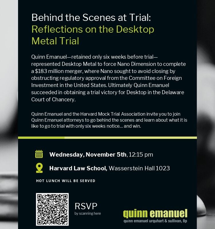 Behind the Scenes at Trial event poster