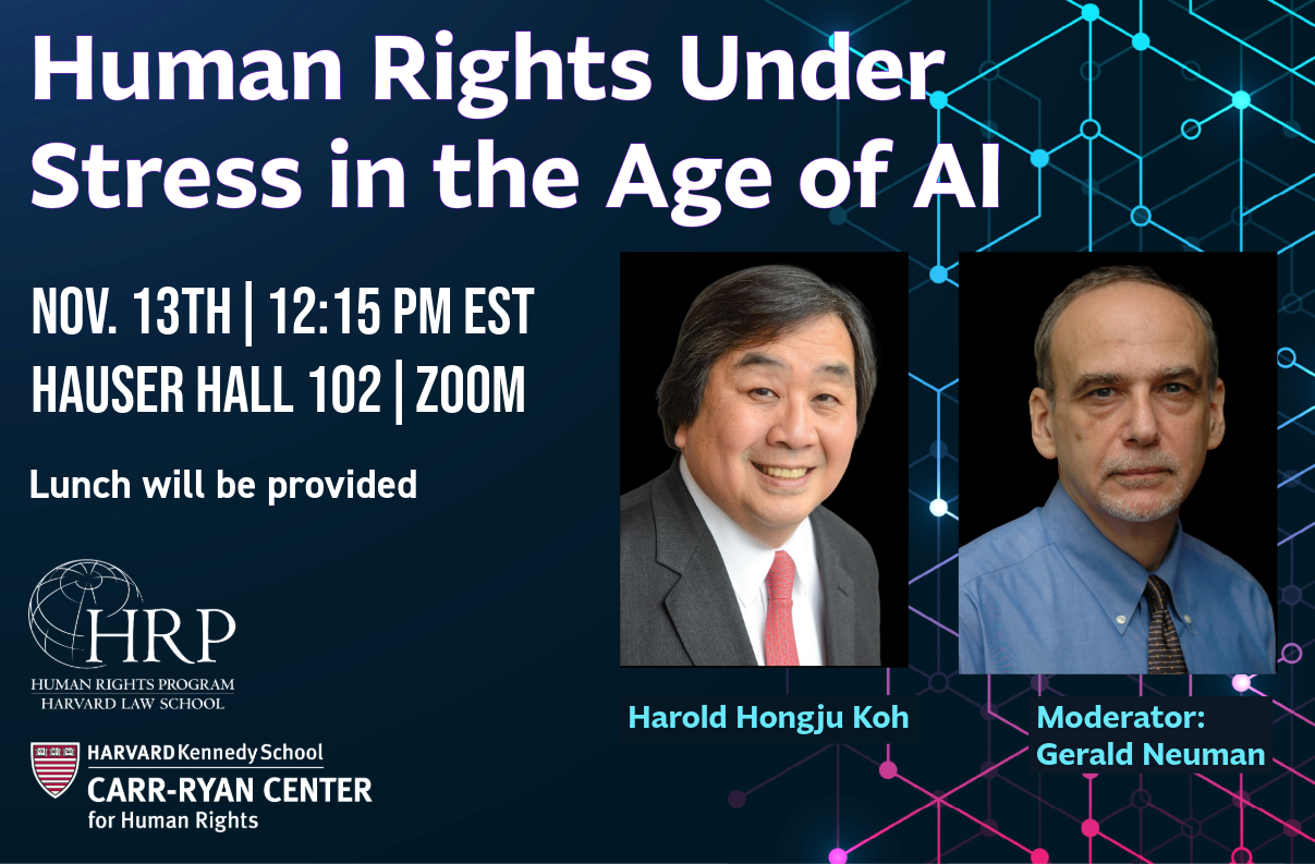 Human Rights Under Stress in the Age of AI event poster