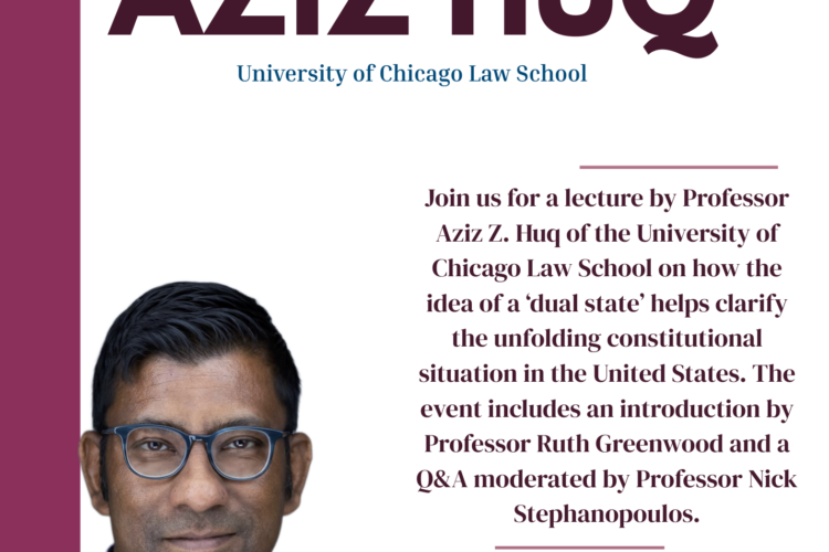 Image thumbnail for Inaugural Gregory M. Harvey Memorial Lecture with Aziz Huq