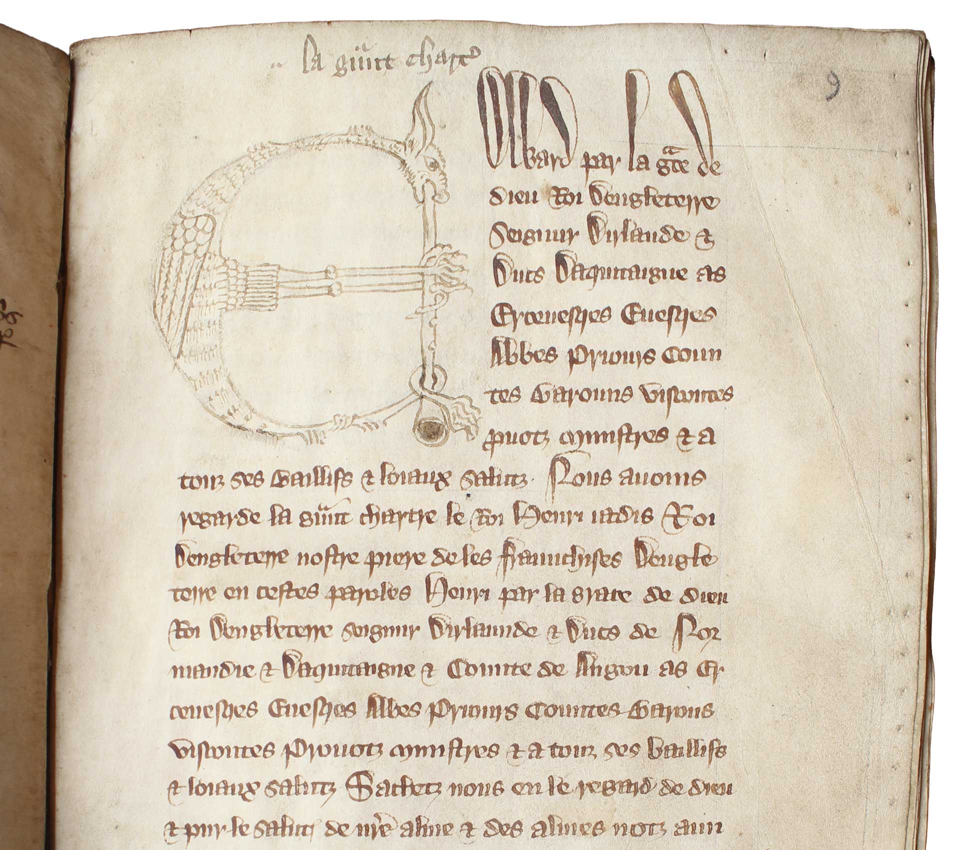 A detail of a Magna Carta manuscript