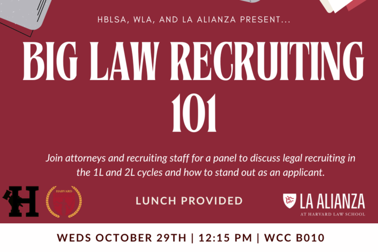 Big Law Recruiting 101 Event Poster