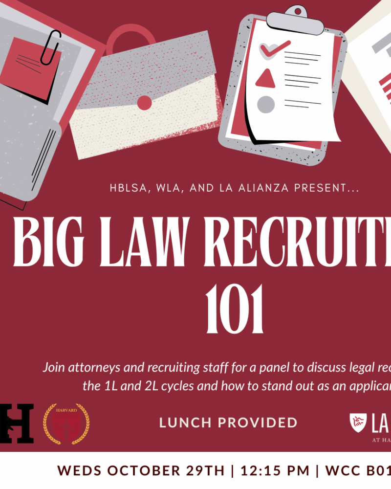 Big Law Recruiting 101 Event Poster
