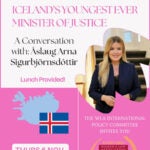 Icelands Youngest Ever Minister of Justice Event Poster