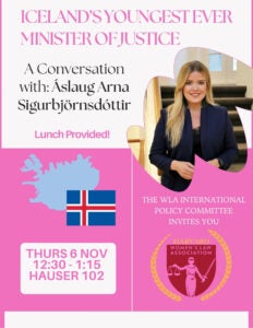 Icelands Youngest Ever Minister of Justice Event Poster