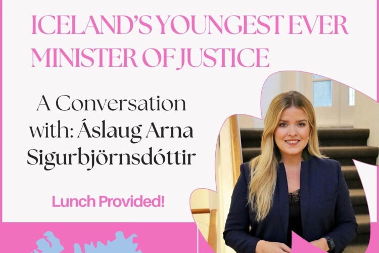Icelands Youngest Ever Minister of Justice Event Poster
