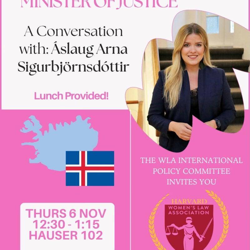 Icelands Youngest Ever Minister of Justice Event Poster