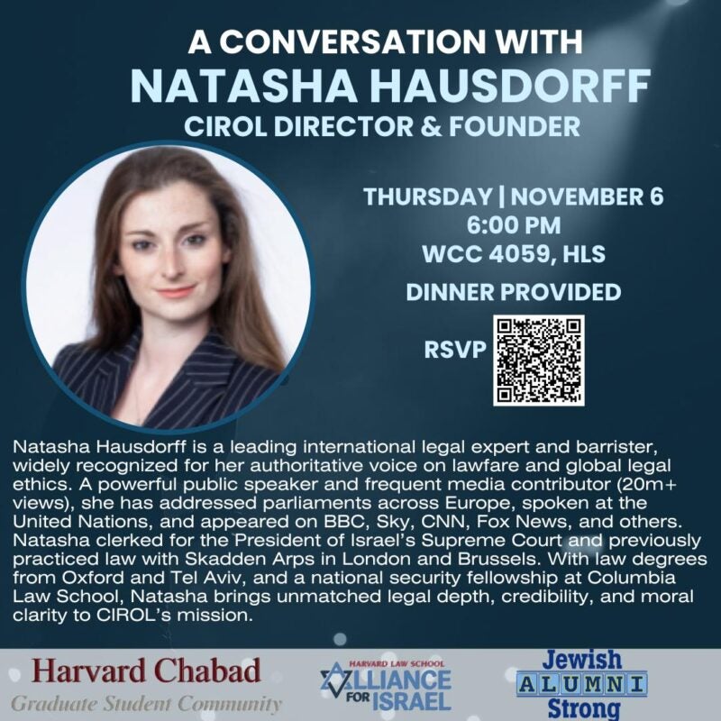 Conversation with Natasha Hausdorff event poster