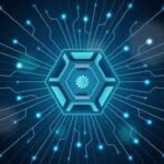 Quantum Computer chip pictured floating in space