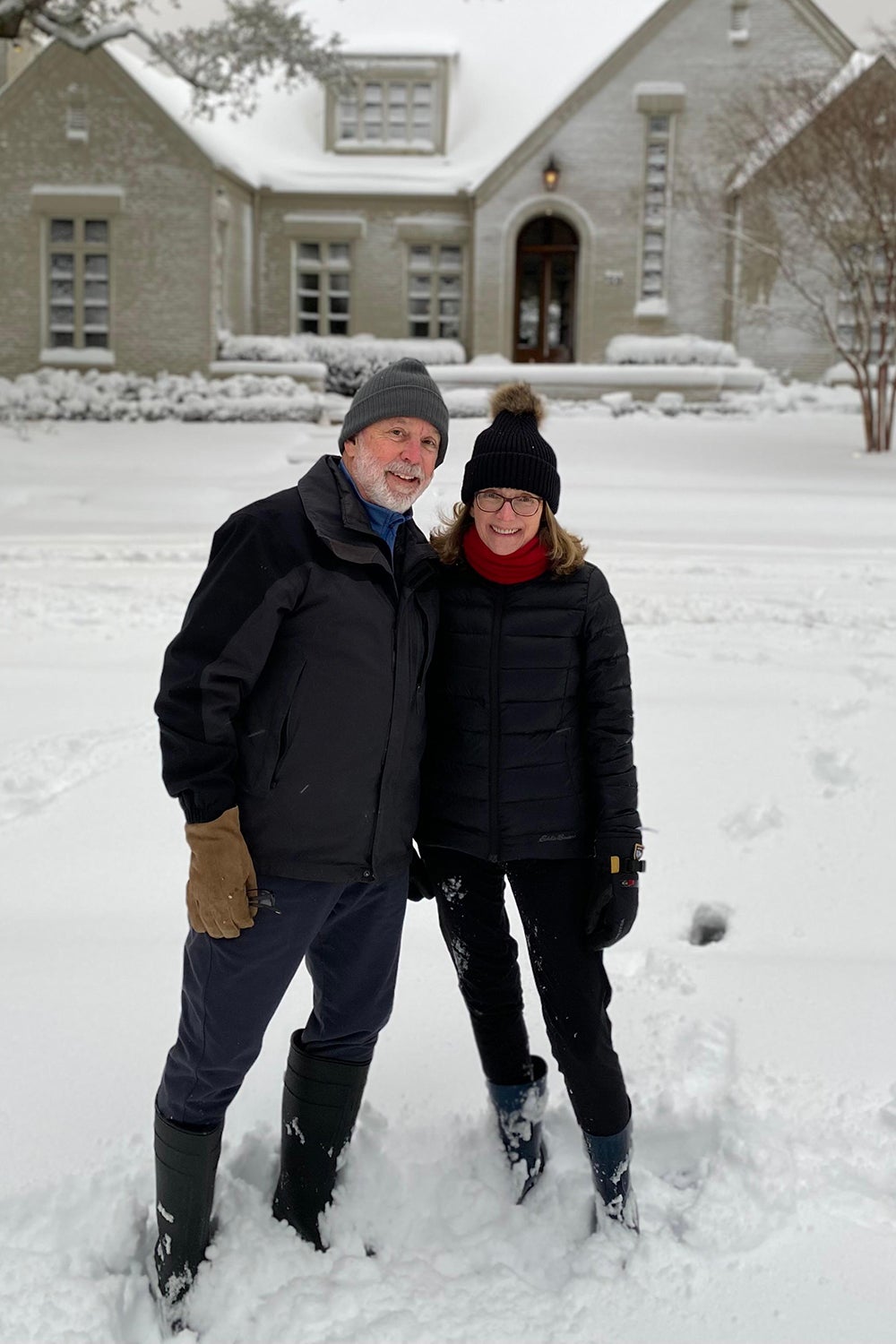 Howard E. Sinor in the snow