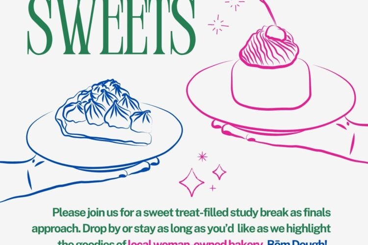 Women's Law Association Study Season Sweets event poster