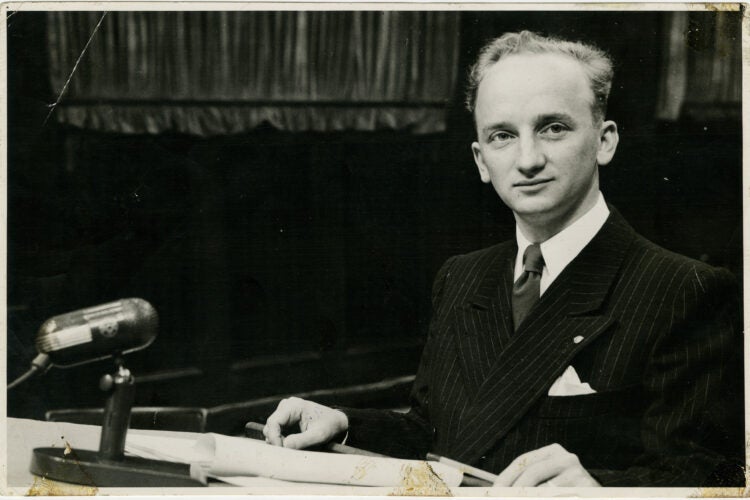 Benjamin Ferencz in 1947 at Nuremberg.