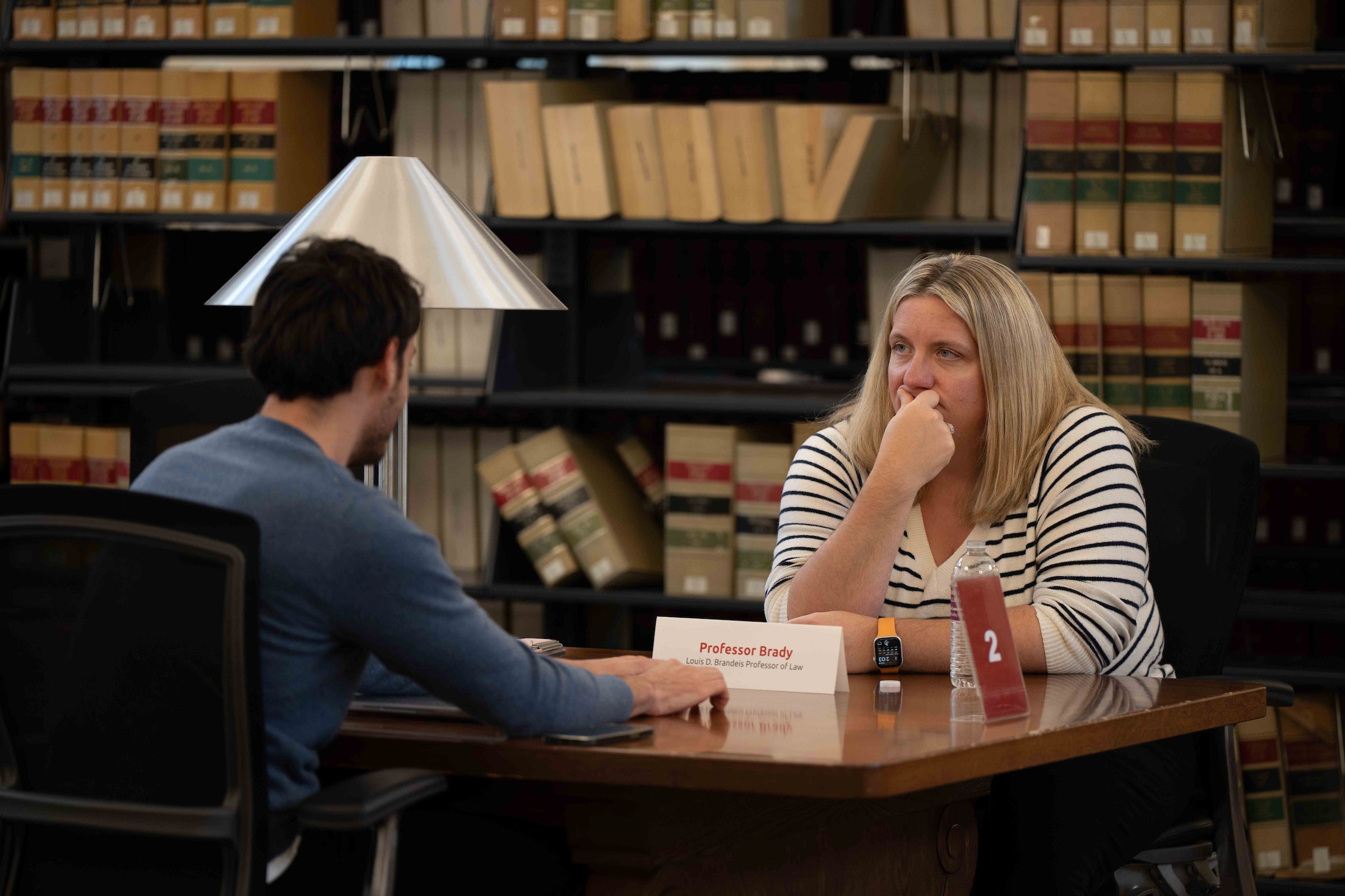 Molly Brady listens.