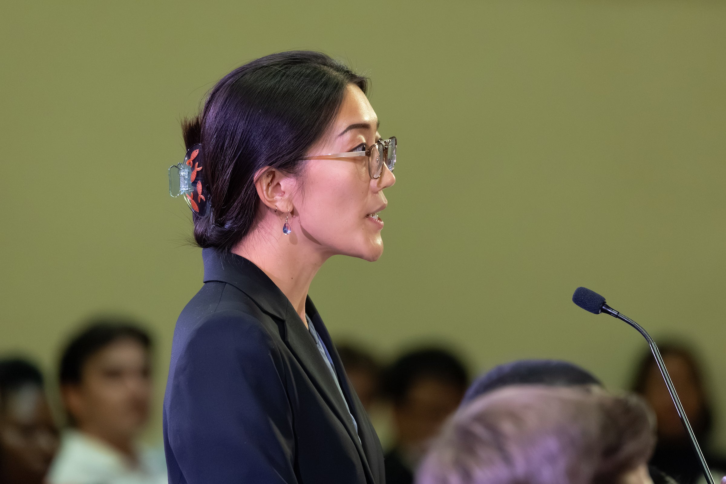 An oralist at the podium.