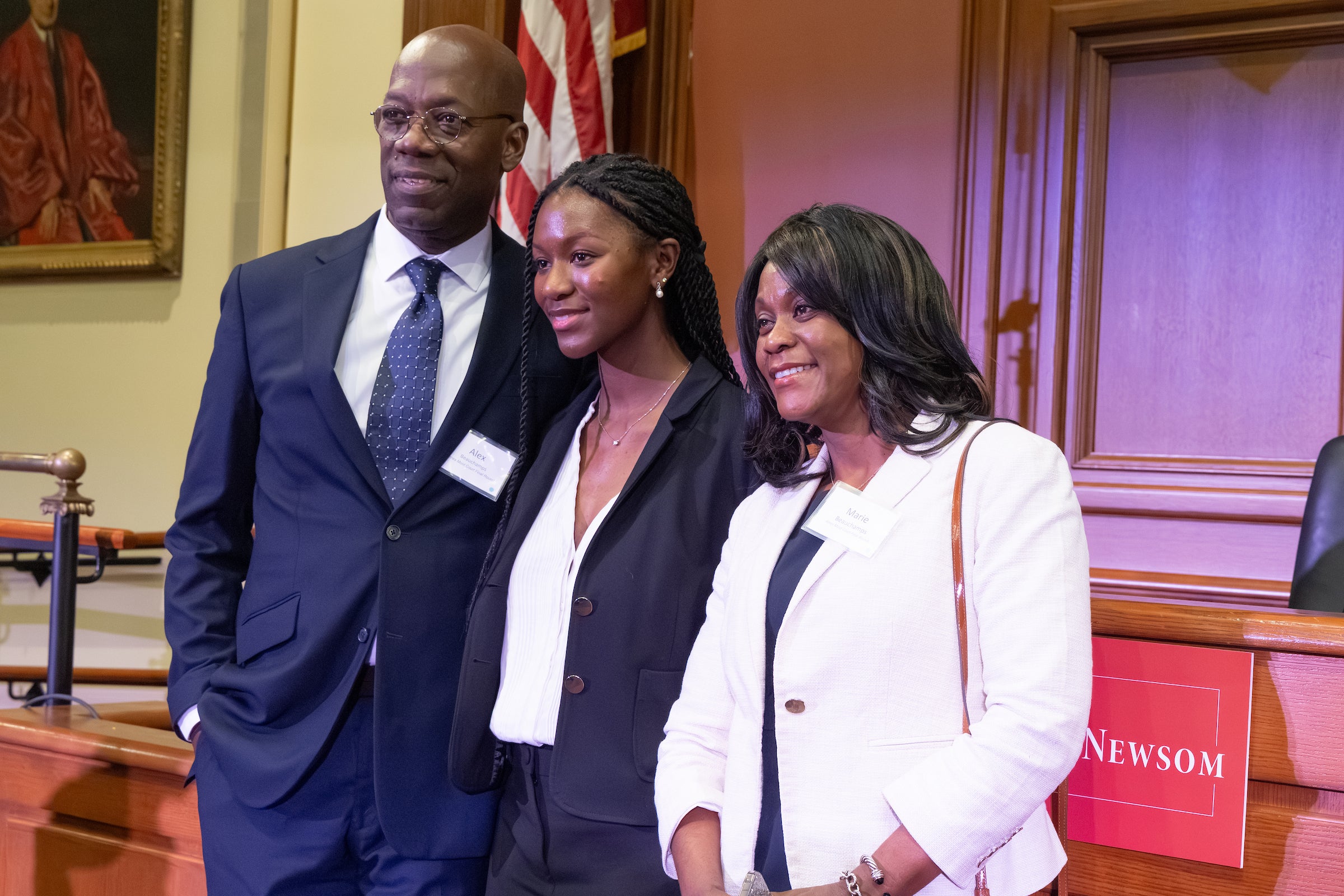 A family group photo with an Ames participant.