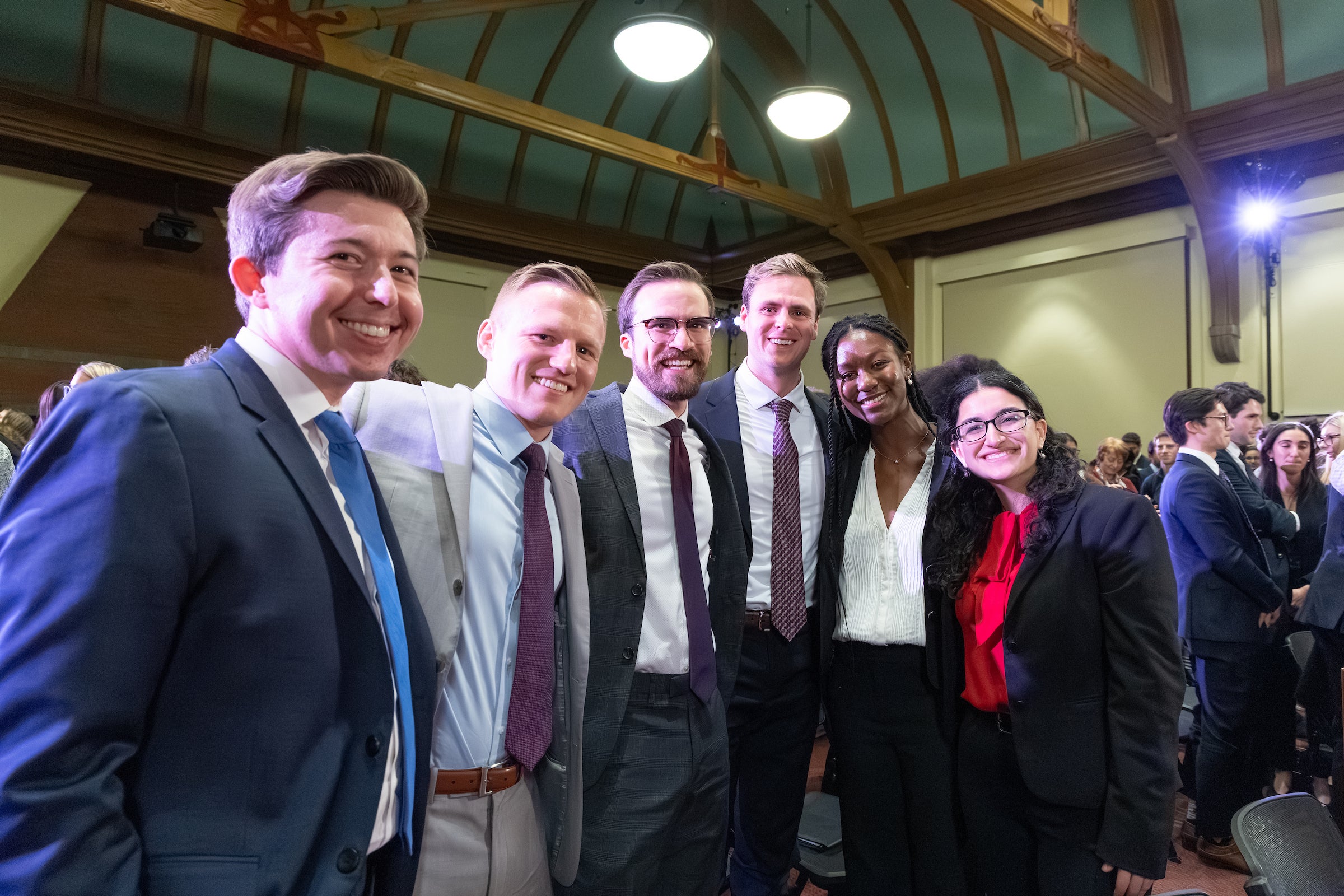 A group photo of the six members of the Charles Fried Memorial Team.