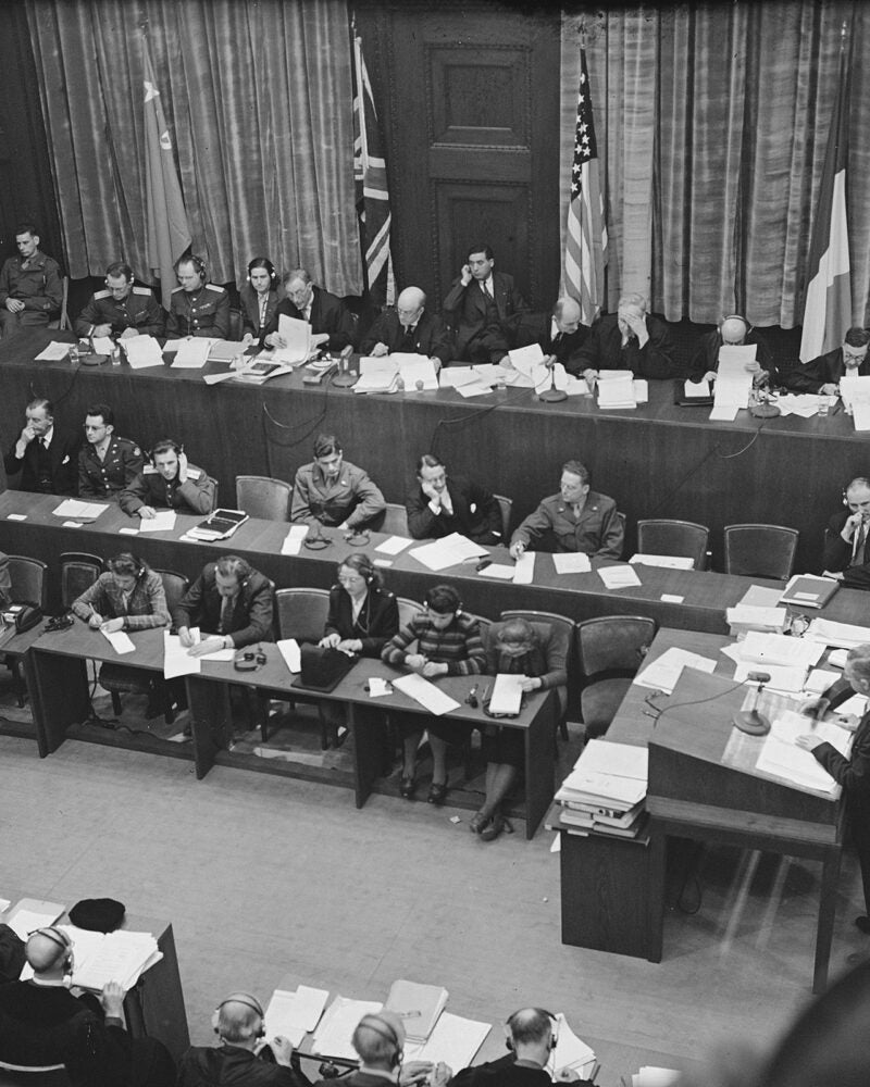Historical Nuremberg Trial photo from December 4, 1945.