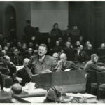 Prosecution Attorney Ralph Albrecht at Nuremberg in 1945.