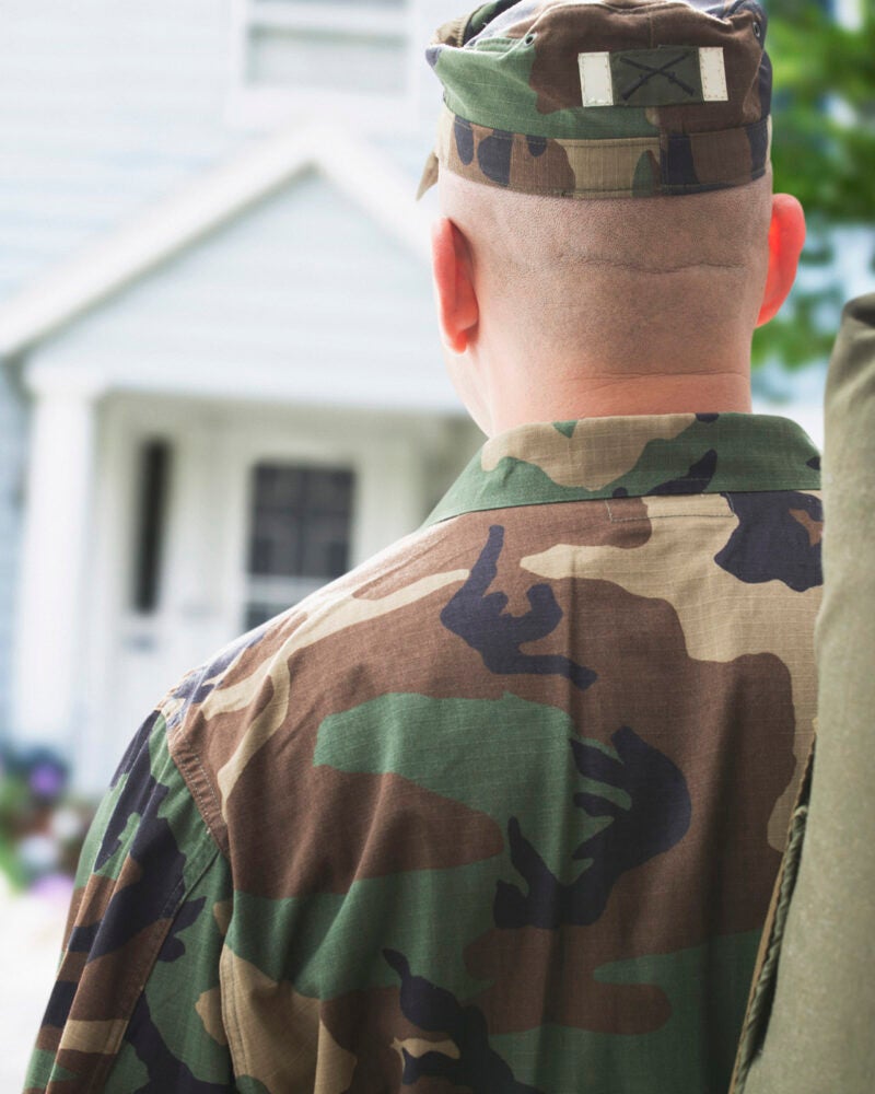 Army soldier returning home.