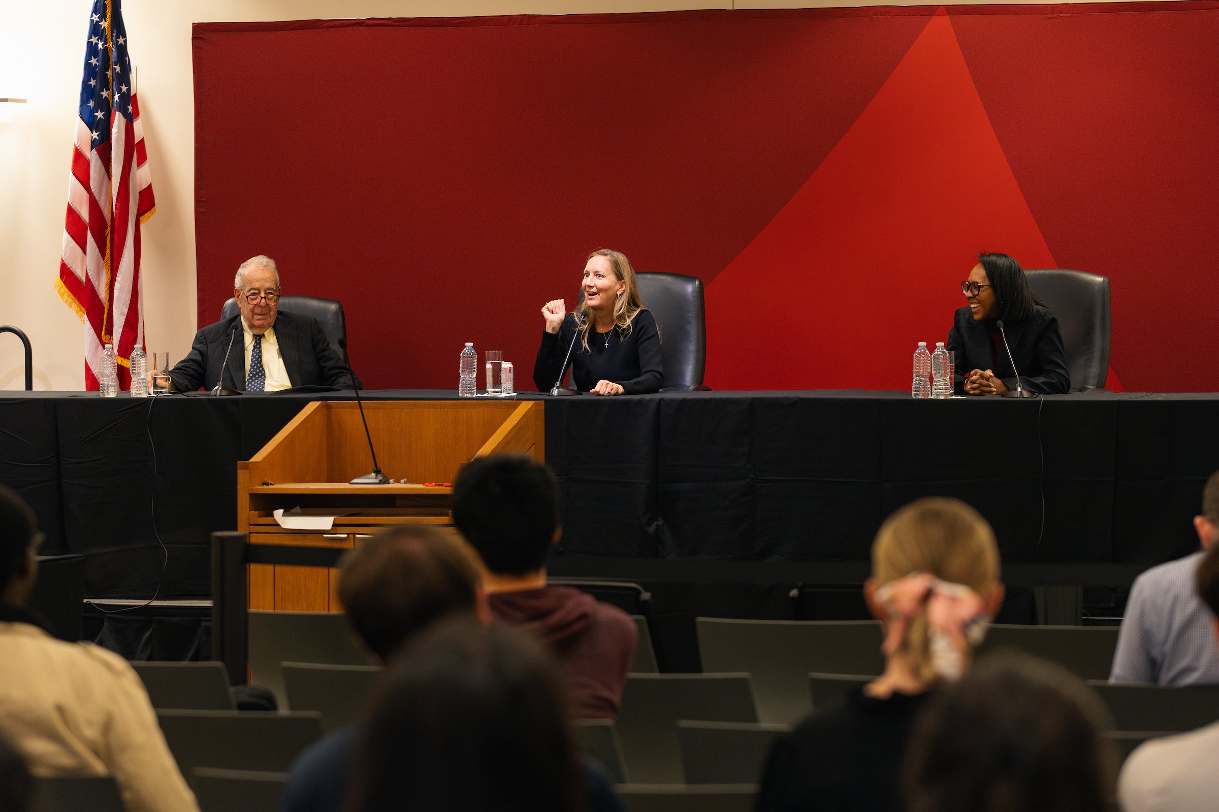 A panel of three judges.