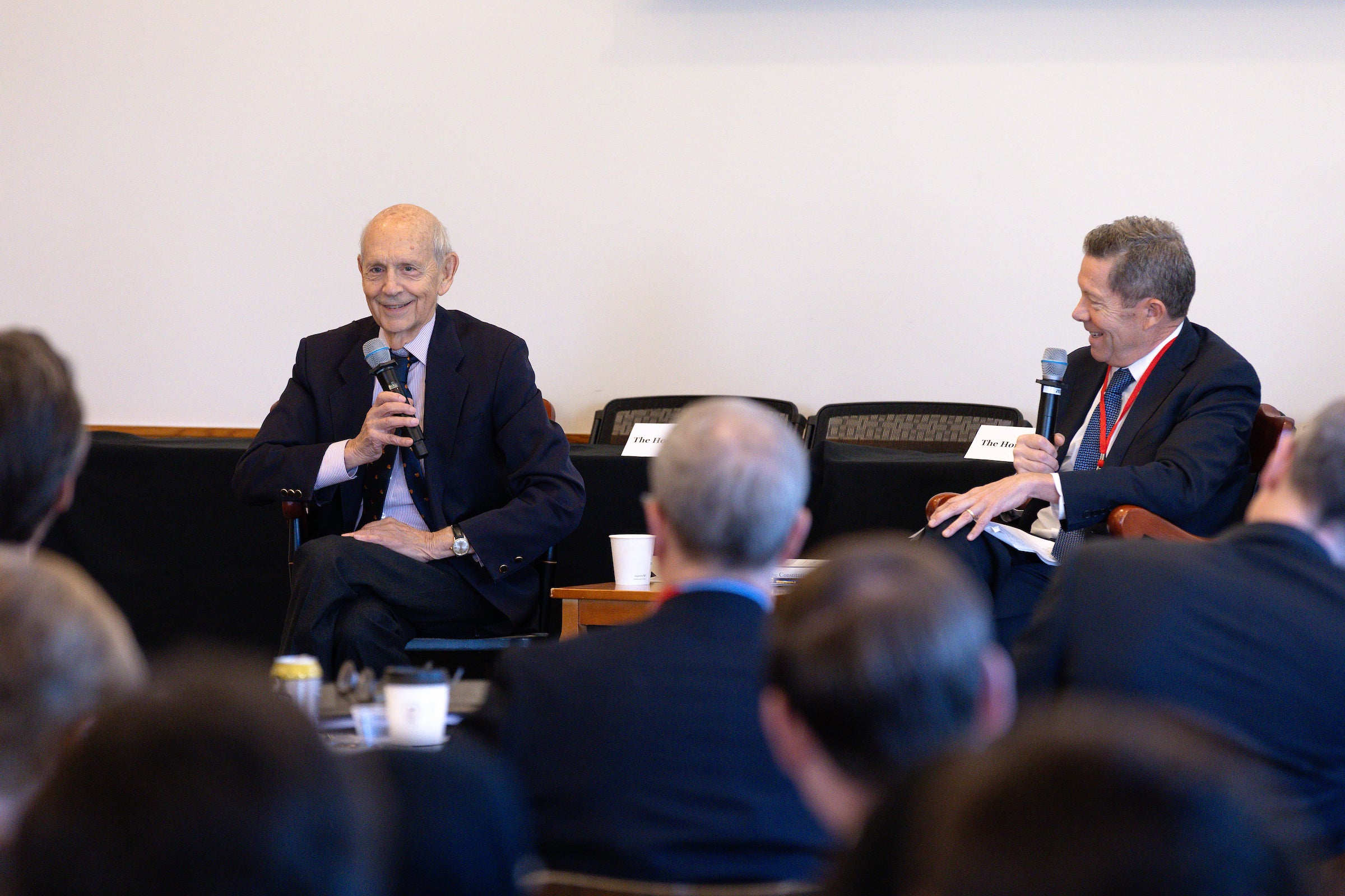 Stephen Breyer and Jeffrey Sutton on a panel.
