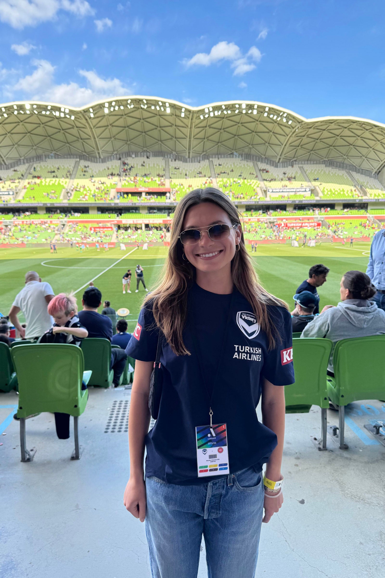 Harper Didlake at the Melbourne City FC game in Australia.