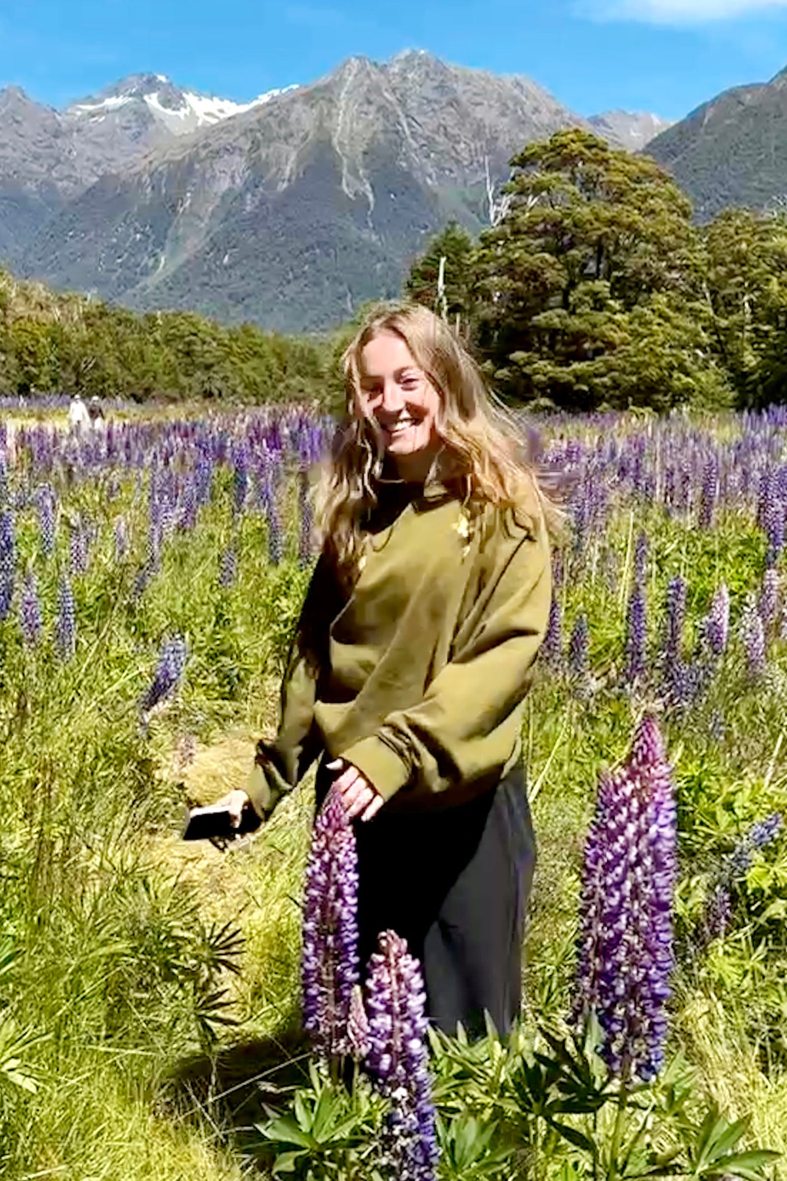 Sofia Bottinelli stands in a field of lavender.