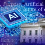 White House silhouette against computer chip surface with letter AI featured