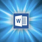 Microsoft Word Logo set at the center of a starburst