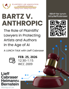 Bartz v Anthropic event poster