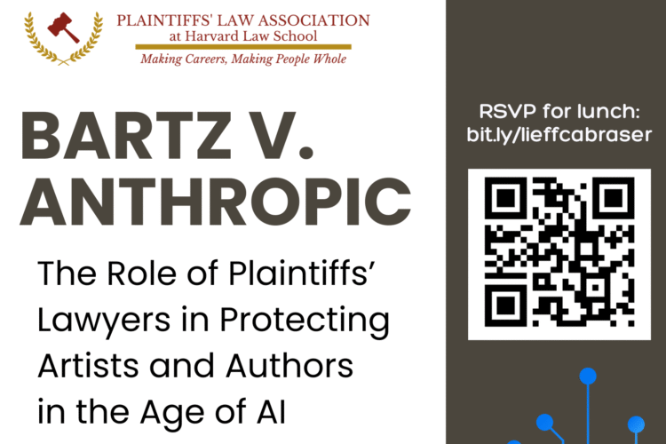 Bartz v Anthropic event poster