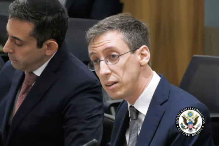 Benjamin Eidelson testifying before the US Commission on Civil Rights.