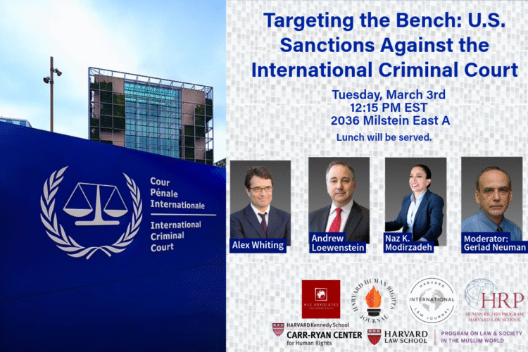 Targeting the Bench: U.S. Sanctions Against the International Criminal Court event poster