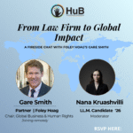 From Law Firm to Global Impact event poster.
