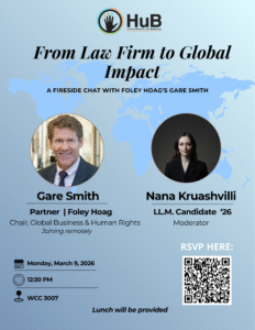 From Law Firm to Global Impact event poster.