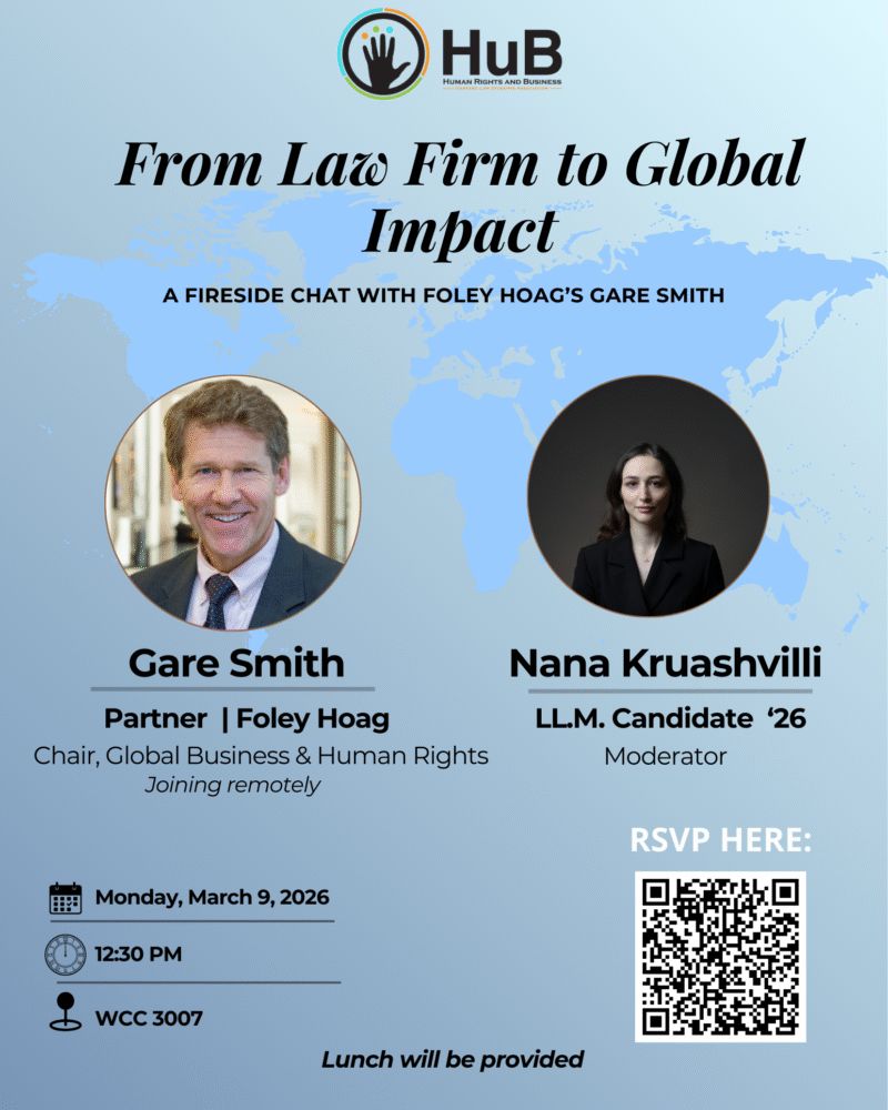 From Law Firm to Global Impact event poster.