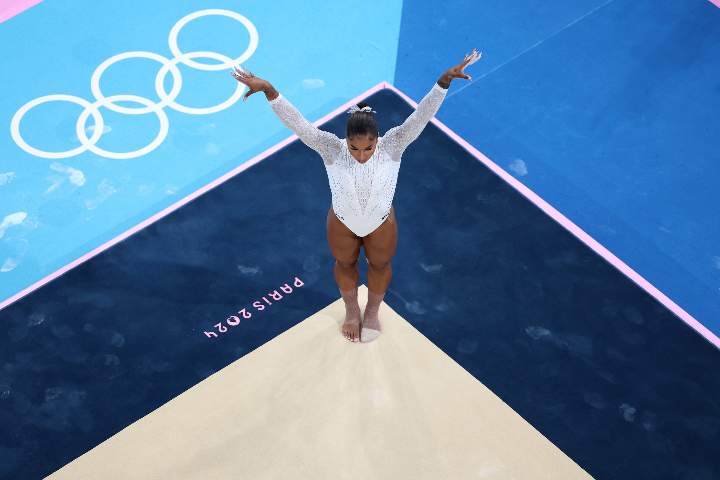 Jordan Chiles competes during the 2024 Olympic Games in Paris.