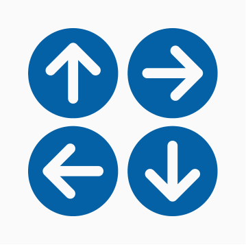 four arrows each pointing in a different direction.