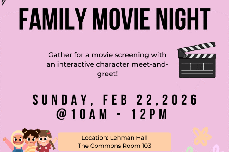 FAMILY MOVIE NIGHT. Gather for a movie screening with an interactive character meet-and-greet! SUNDAY, FEB 22,2026 @10AM - 12PM. Location: Lehman Hall The Commons Room 103. The Student Center welcomes individuals with disabilities to participate in its programs and activities. If you would like to request accommodations for events or have questions, please contact stucenter@fas.harvard.edu or 617-495-2255 in advance of the event.
