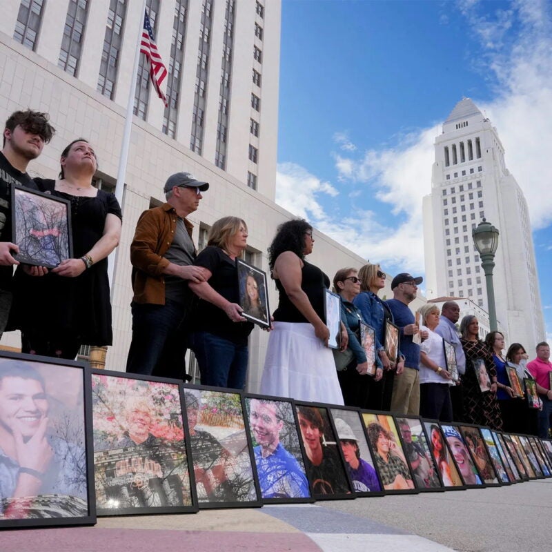 Parents holding a vigil.