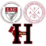 Legal Services Center, Harvard Law Armed Forces, and Black Law Students Association logos