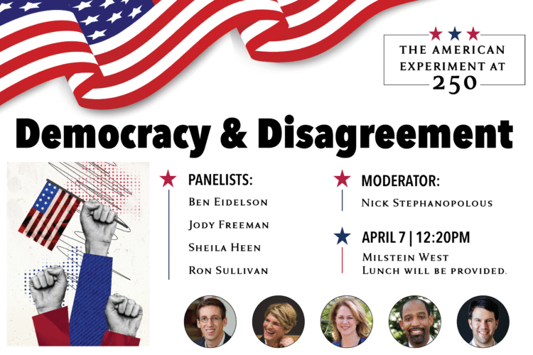 Democracy and Disagreement event poster.