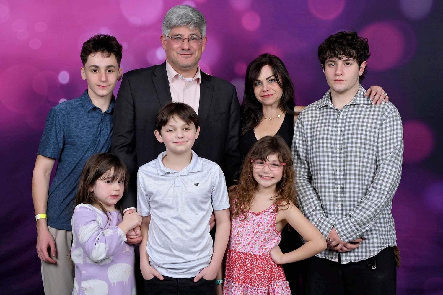 Aaron M. Frankel: Frankel Family, December 2025. Back: Jacob (15), Aaron (50), Maria (47), Ethan (19); Front: Olivia (7), Matthew (12), Amelia (8).