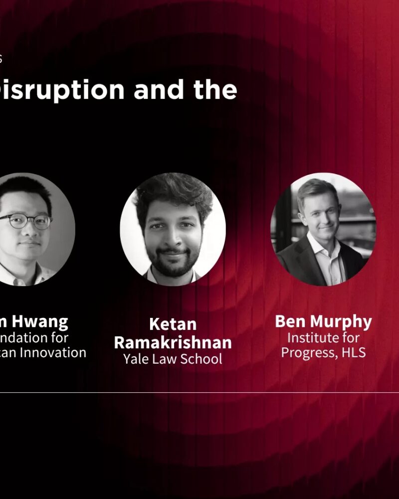 INstitutional disruption and the longer view event poster.