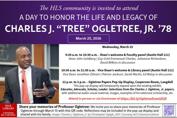 Image thumbnail for Celebrate the Life & Legacy of Professor Charles J. Ogletree, Jr. ’78
