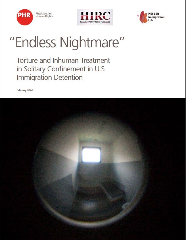 Cover of PHR 2024 issue showing a confinement room through a peephole.